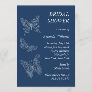 Convites Chá de panela de Borboleta de Filigree (lacaio)