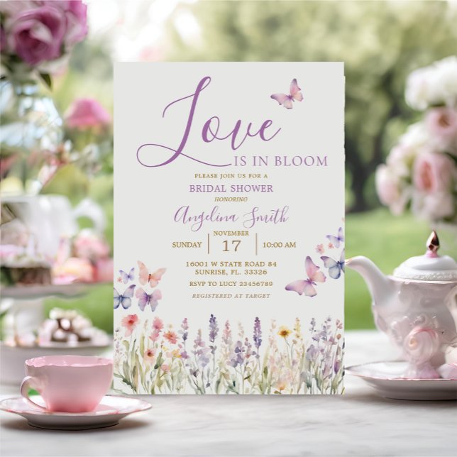 Convites Chá de panela de Borboleta Floral (Criador carregado)