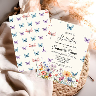 Convites Chá de panela de Borboletas de Aquarela Elegante
