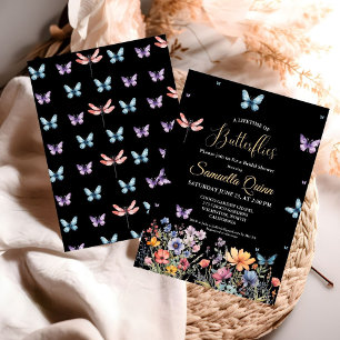 Convites Chá de panela de Borboletas de Aquarela Elegante