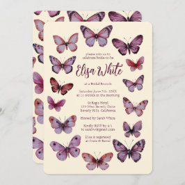 Convites Chá de panela de Borboletas Elegante PERSONALIZADO