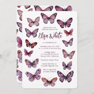 Convites Chá de panela de Borboletas Elegante PERSONALIZADO