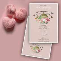 Chá de panela de Borboletas Florais Rosa do Partid