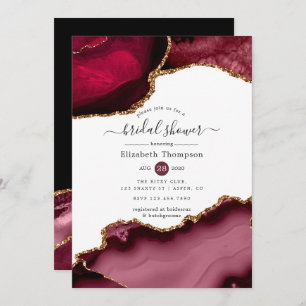 Convites Chá de panela de Borgonha e Agata Dourada