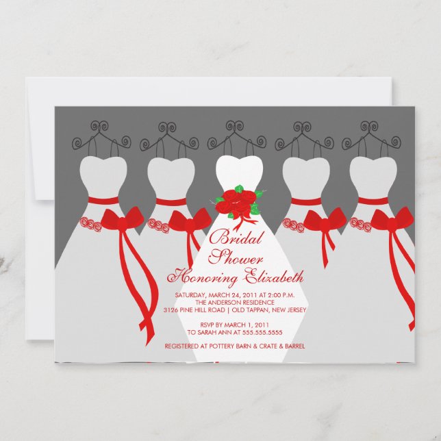 Convites Chá de panela de Bridesmaids vermelho (Frente)