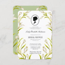 Convites Chá de panela de Bridgerton com vegetação botânica