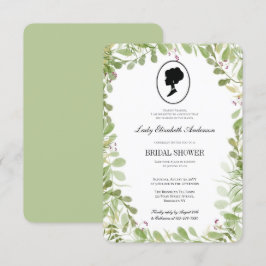 Convites Chá de panela de Bridgerton com vegetação botânica