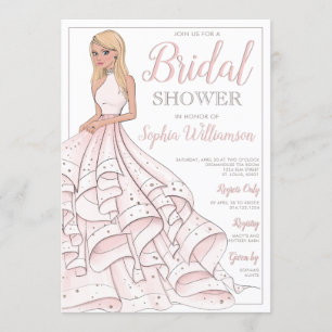 Convites Chá de panela de Brilho Louro de Glitter Glam