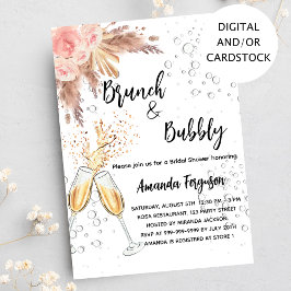 Convites Chá de panela de Brunbble relva pampas