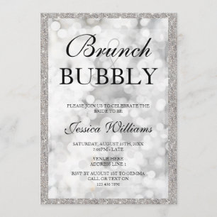 Convites Chá de panela de Brunch e Bubble Sequins