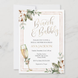 Convites Chá de panela de Brunch e Champanhe de Bubble