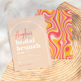 Convites Chá de panela de Brunch Modern de Hippie-Boho Rosa