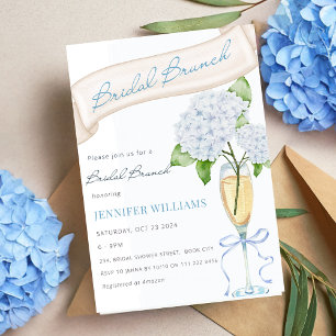 Convites Chá de panela de Brunt de Hydrangea Bridal Blue