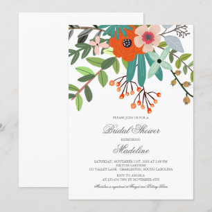 Convites Chá de panela de Buquê Floral