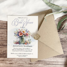 Chá de panela de Buquê Floral Mason Jar