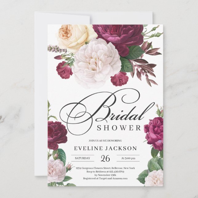 Convites chá de panela de burguês de boho vermelho (Frente)