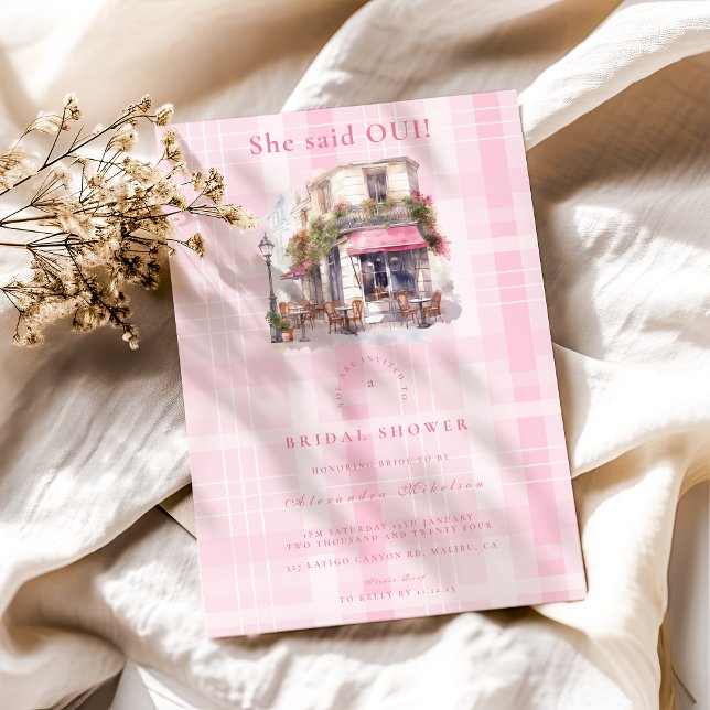 Convites Chá de panela de Café Francês Rosa (Criador carregado)