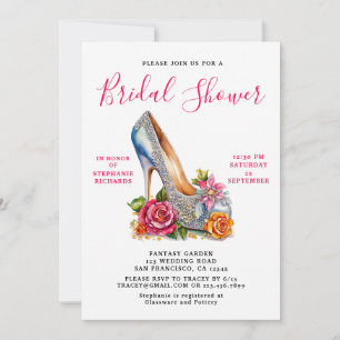 Convites Chá de panela de Calçado rosa-rosa Elegante