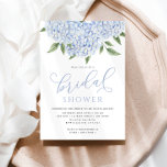 Convites Chá de panela de Caligrafia Azul Hydrangea Flores<br><div class="desc">Esta bela design apresenta flores azuis de hydrangea e seu texto personalizado. Use o formulário modelo para adicionar suas informações.</div>