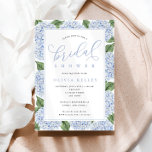 Convites Chá de panela de Caligrafia Azul Hydrangea Flores<br><div class="desc">Esta bela design apresenta flores azuis de hydrangea e seu texto personalizado. Use o formulário modelo para adicionar suas informações.</div>