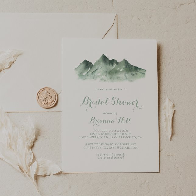 Convites Chá de panela de Caligrafia de Green Mountain (Criador carregado)