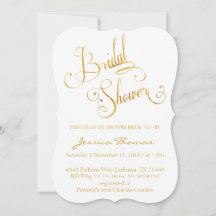 Chá de panela de Caligrafia Dourada com brilho