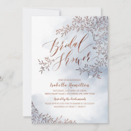 Convites Chá de panela de caligrafia floral com rústico e p