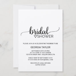 Convites Chá de panela de Caligrafia Kraft Simples