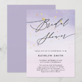 Convites Chá de panela de Caligrafia por Aquarela Roxa Mode