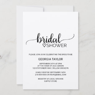 Convites Chá de panela de Caligrafia Simples