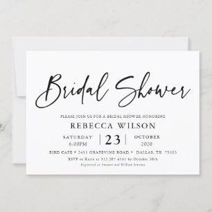 Convites Chá de panela de Caligrafia Simples