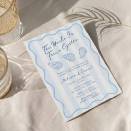 Convites Chá de Panela de Casal Desenhado à Mão com Ostras 