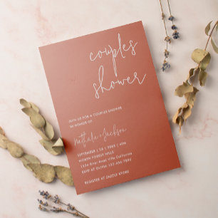 Convites Chá de panela de Casal Terracotta de Script Modern
