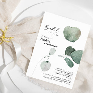Convites Chá de panela de Casamento Branco Moderno Greenery