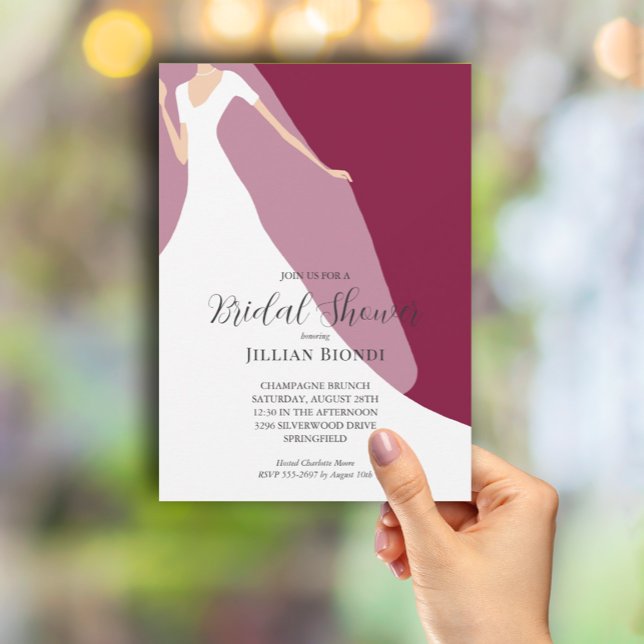 Convites Chá de panela De Casamento Cranberry (Criador carregado)