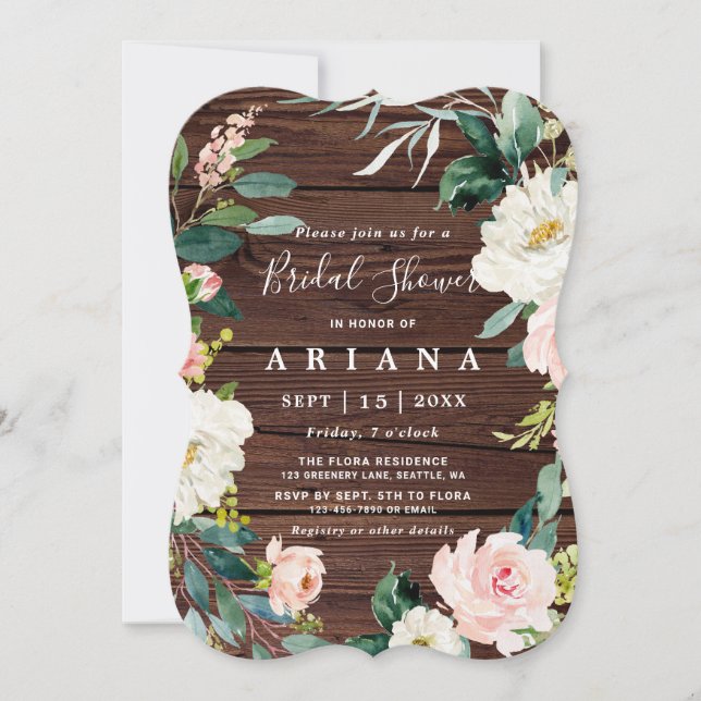 Convites Chá de panela De Casamento Da Rua Floral Da Madeir (Frente)