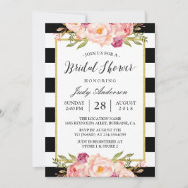 Convites Chá de panela de Casamento de Decoração Floral Mod