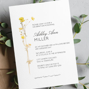 Convites Chá de panela de Casamento de Detalhes Florais Mín