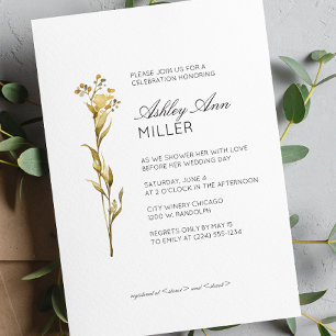 Convites Chá de panela de Casamento de Detalhes Florais Mín