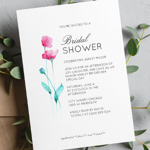Convites Chá de panela de Casamento de Detalhes Florais Mín