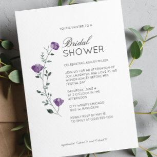 Convites Chá de panela de Casamento de Detalhes Florais Mín