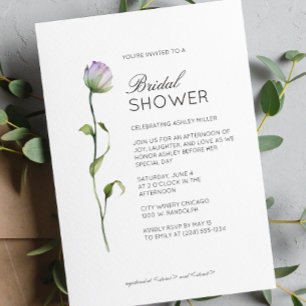 Convites Chá de panela de Casamento de Detalhes Florais Mín