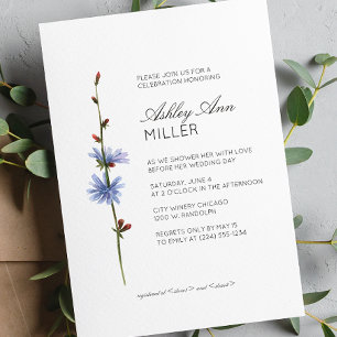 Convites Chá de panela de Casamento de Detalhes Florais Mín