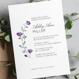 Convites Chá de panela de Casamento de Detalhes Florais Mín