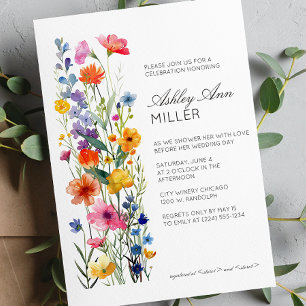 Convites Chá de panela de Casamento de Detalhes Florais Mín