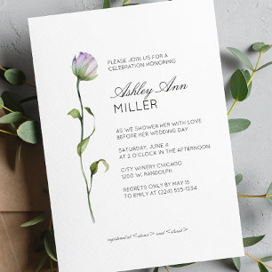 Convites Chá de panela de Casamento de Detalhes Florais Mín