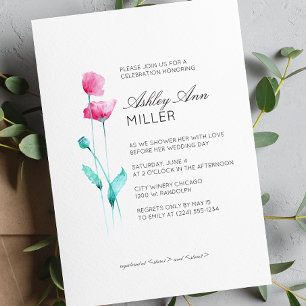 Convites Chá de panela de Casamento de Detalhes Florais Mín
