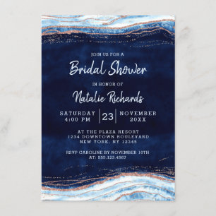 Convites Chá de panela de Casamento de Fatia de Geodo Azul