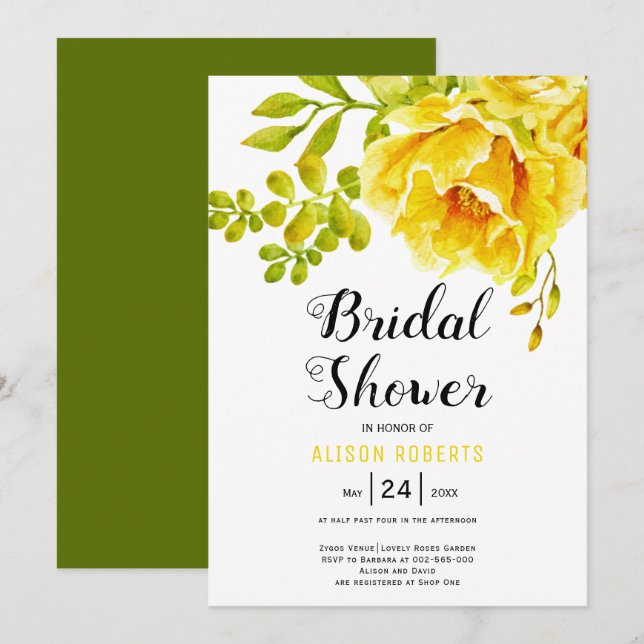 Convites Chá de panela de casamento de flores aquáticas ama (Frente/Verso)