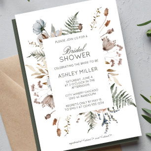 Convites Chá de panela de Casamento de Flores Selvagem Mode